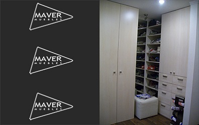 Walk in closet melamina maple de 18mm en Chicureo Colina Condominio Los Bosques de Chicureo2